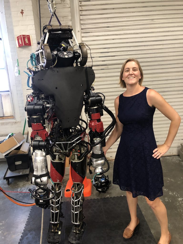 Kathryn with DARPA robot